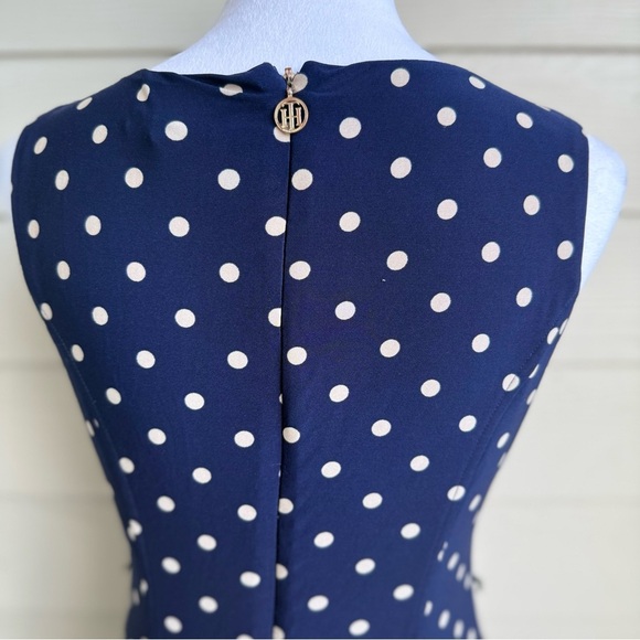 Tommy Hilfiger Navy Polka Dot Sleeveless‎ Dress | Retro Fit & Flare - Picture 5 of 8